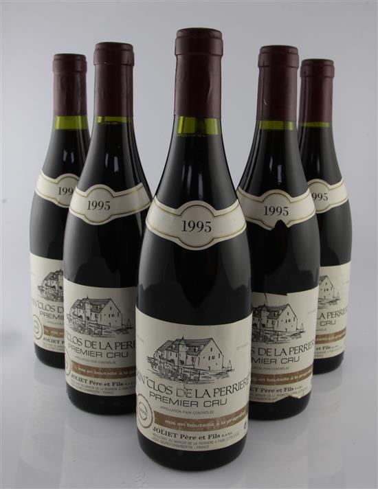 Six bottles of Joliet Pere et Fils Fixin 1er Cru Close de la Perriere, 1995,